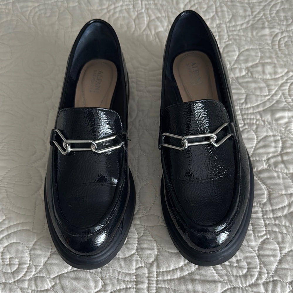 Alfani Black Leather Loafers with Horsebit Detail